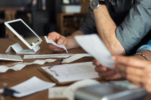 coutning finances on business receipts and other finances