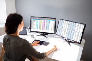 bookkeeper reviewing the numbers