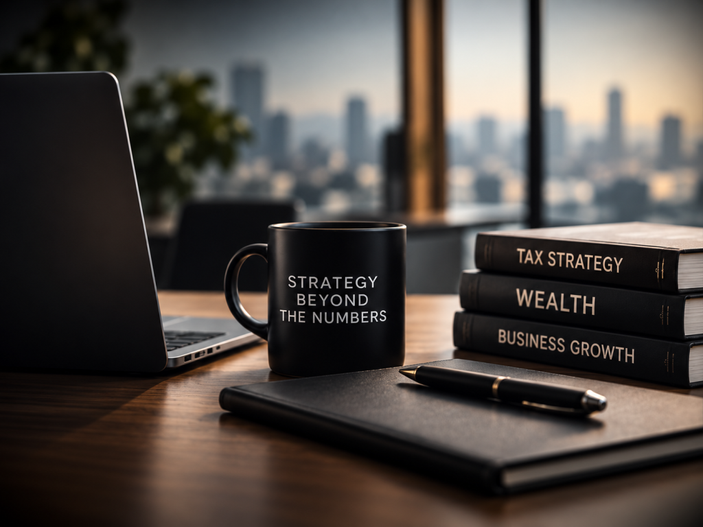 Tax preparation workspace for high-revenue businesses and complex financial matters