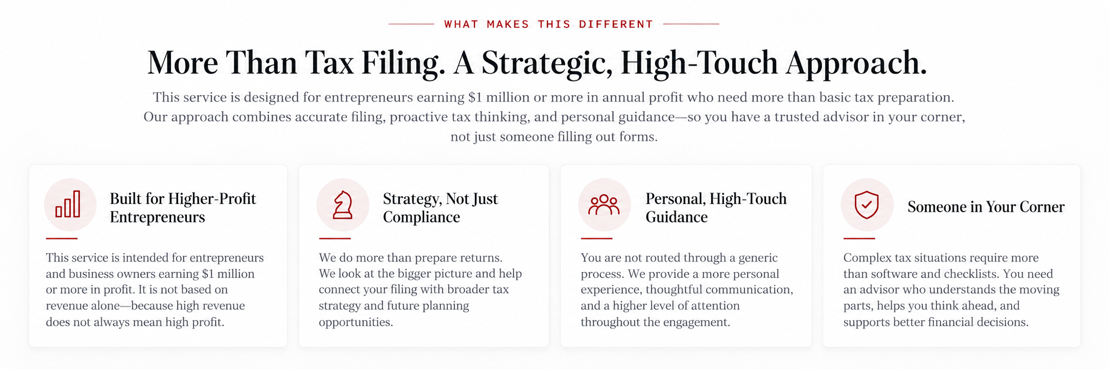 what makes the service different and Nick's approach